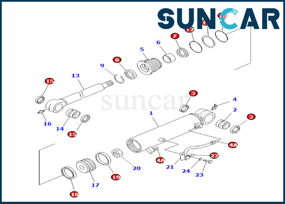 Le joint excentré Kit Fits PC58UU-3 du cylindre 7079829700 de KOMATSU 707-98-29700 a compensé le kit de cachetage de cylindre