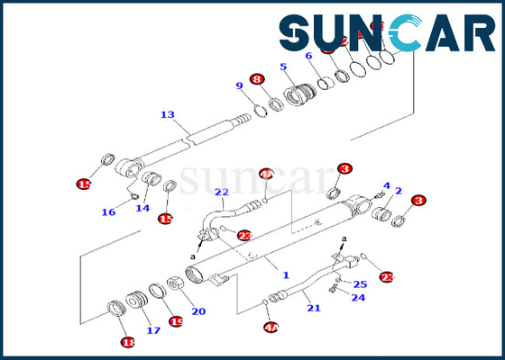707-98-25960 7079825960 kit de cachetage de cylindre de seau de Kit For PC58UU-3 KOMATSU de joint de cylindre de seau