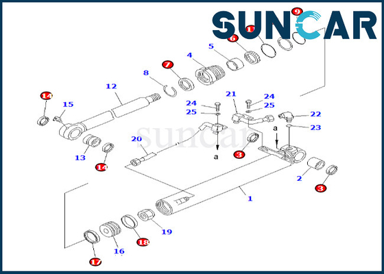 707-98-26120 7079826120 kit de réparation de cylindre de seau de Kit Fits PC50UG-2 KOMATSU de joint de cylindre de seau