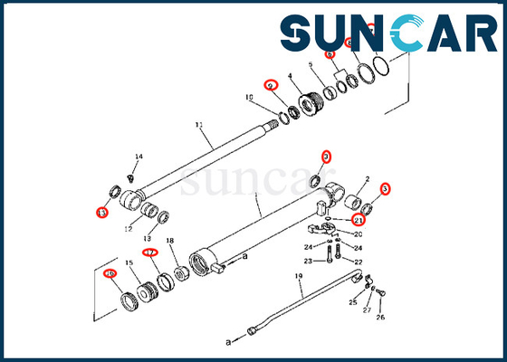 201-63-36700 2016336700 kit de cachetage de cylindre de bras de Kit For PC60-2 PW60-1 KOMATSU de joint de cylindre de bras