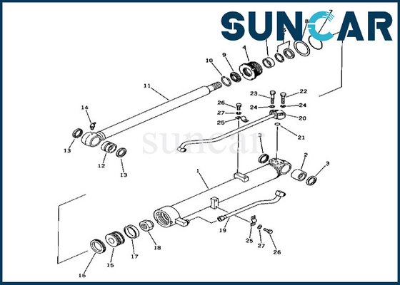 201-63-56100 2016356100 kit de cachetage de cylindre de boom de Kit Fits PC60-3 KOMATSU de joint de cylindre de boom
