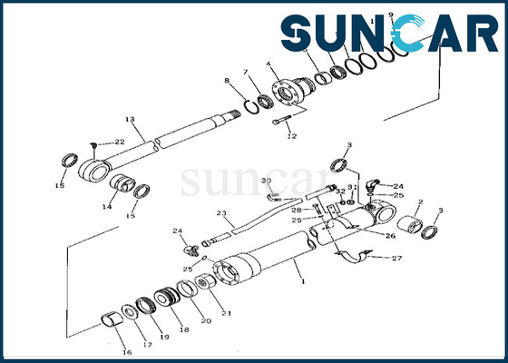 201-63-02020 2016302020 kit de cachetage de cylindre de bras de Kit For PC60-5 PC60L-5 de joint de cylindre de bras de KOMATSU
