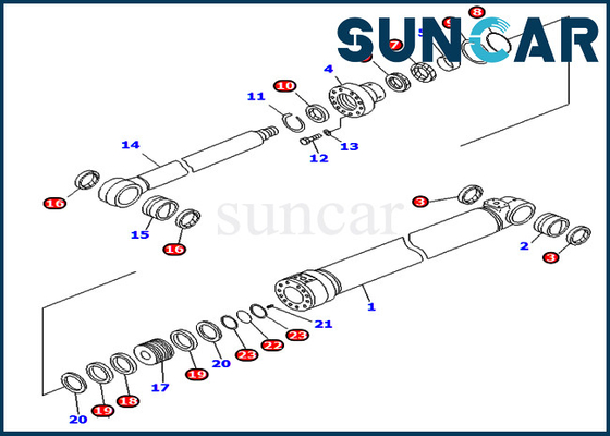 PC400LC-6Z KOMATSU 707-99-37680 phoque Kit Hydraulic Cylinder Repair Kits de Looper de 7079937680 tuyaux