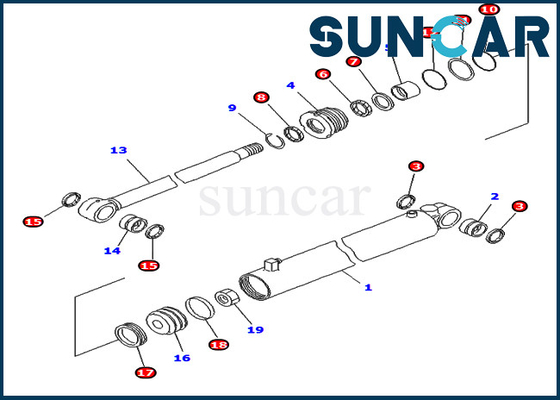 707-99-14400 7079914400 l'excavatrice Service Kit Komatsu Parts PC400LC-6Z s'adapte pour le cylindre de Looper de tuyau