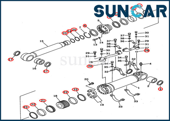 Service Kit Fits KOMATSU PC400ST-6 PC400ST-6LC de remplacement du kit 707-99-67140 de joint de cylindre de boom