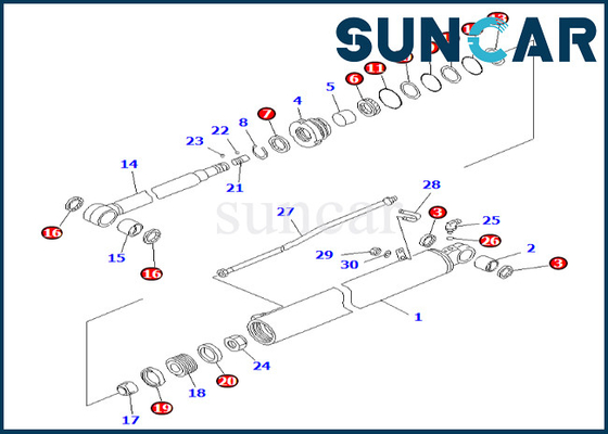 707-98-35181 7079835181 kit de cachetage de cylindre de bras de Kit Komatsu For BR200T-1 BR200T-1A de joint de cylindre de bras