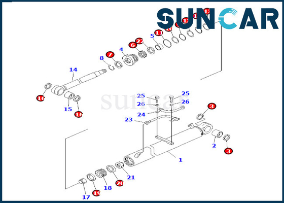 707-99-36660 7079936660 kit de service de cylindre de boom de Kit For PC60-7 de joint de cylindre de boom de KOMATSU