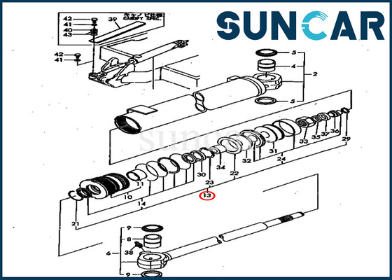 Kits de service de cylindre d'oscillation de rechange de KOMATSU YM172151-72080 de modèles de PC40FR-1 PC50FR-1