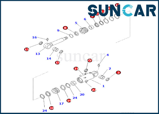 707-99-42551 7079942551 kit de service de cylindre de seau de Kit Fits PC60-8 KOMATSU de joint de cylindre de seau