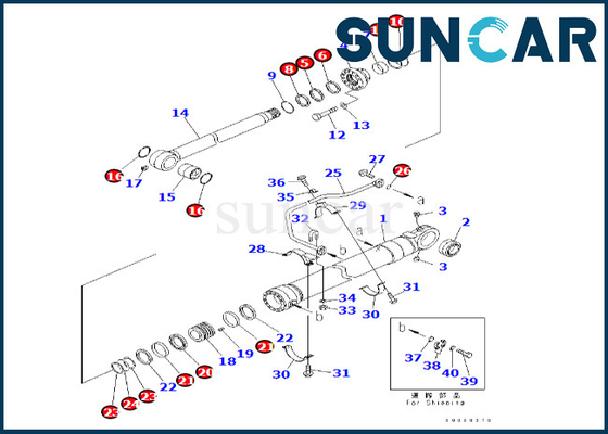 Phoque Kit For PC600-8 PC600LC-6A 707-99-67830 de cylindre de seau 7079967830 kits de cachetage de cylindre de seau de KOMATSU