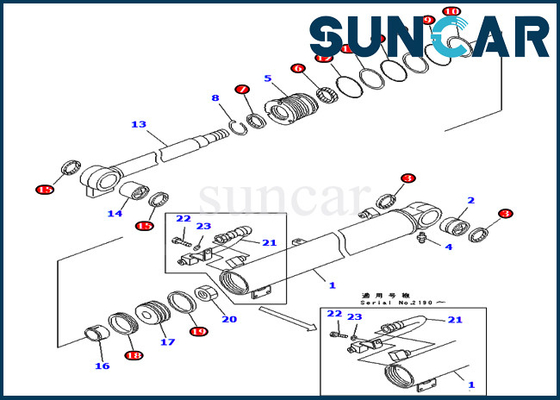 707-98-25560 modèles KOMATSU PC40MRX-1 PC40R-8 PC45MR-1 de Kit Hydraulic Cylinder Fits For de service de boom