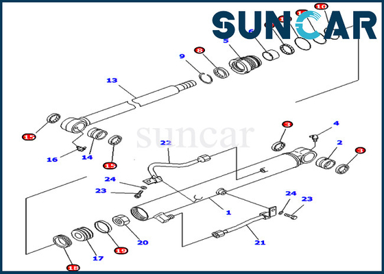 707-98-25910 cylindre hydraulique de 7079825910 de seau de joint kits de réparation pour KOMATSU PC40MR-1 PC45MR-1