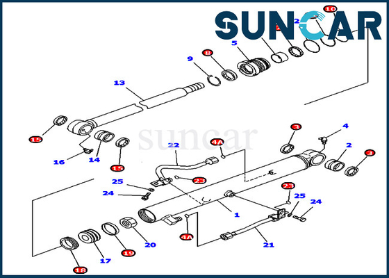 Phoque Kit For North America Excavator de réparation de cylindre de seau de PC40MRX-1 PC45MRX-1 KOMATSU 707-98-25970