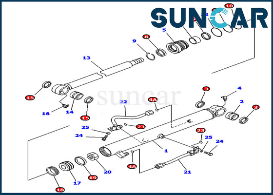 707-98-15740 7079815740 pièces intérieures de Kit For Bucket Cylinder PC40MR-1 PC40MRX-1 de joint de KOMATSU