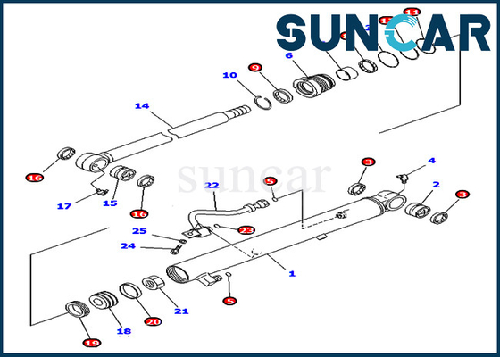 Excavatrice Service Kit Hydraulic Cylinder de KOMATSU PC40MR-2 de pièces du kit 707-98-15760 de joint de seau