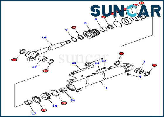 KOMATSU 707-98-34610 réparation Kit For Equipment Models PC40R-8 PC45R-8 de joint de cylindre de 7079834610 booms