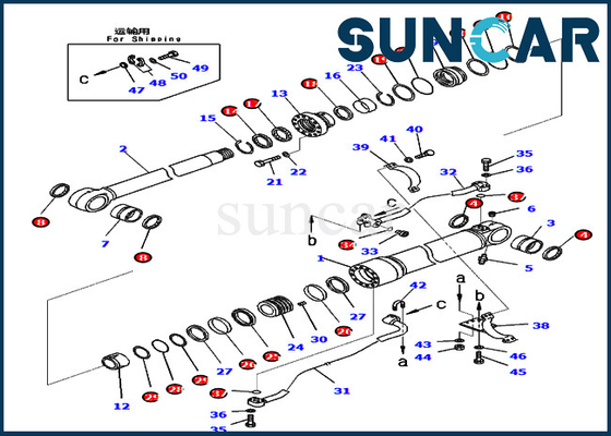 Kits de cylindre de rechange 707-99-67481 phoque Kit Fits Komatsu PC450-8 PC460LC-8 PC430-8 de 7079967481 booms