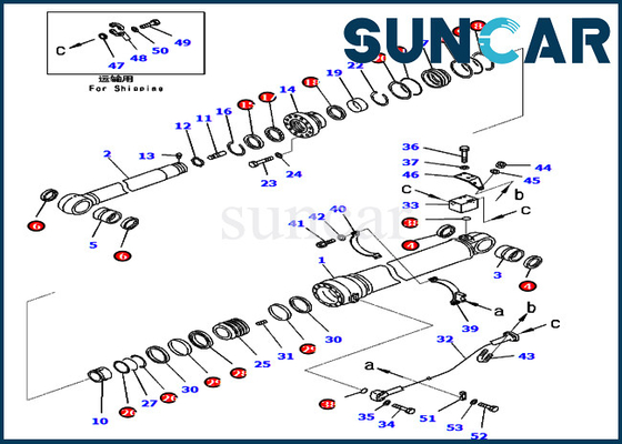 7079969460 phoque Kit Service Kits de cylindre de bras de Parts PC450-8 PC430-8 KOMATSU 707-99-69460 d'excavatrice