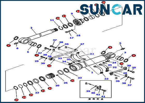 707-99-67470 phoque Kit For KOMATSU PC450-8 PC460LC-8 PC430-8 de réparation de cylindre de 7079967470 bras