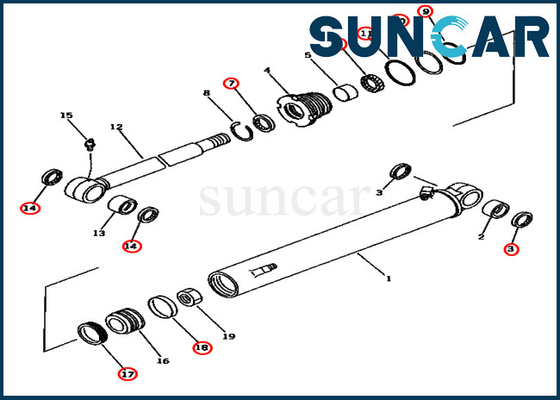 Le d'entretien de PC45-1 KOMATSU pièce 707-98-25620 phoque Kit Repair Kits de cylindre d'oscillation de 7079825620 booms