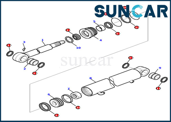 Excavatrice Sealing Kit de PC45R-8 PC45-1 878000416 kits hydrauliques de joint de cylindre de rechange de bras