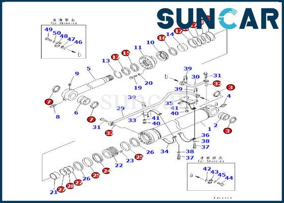 707-99-68690 7079968690 kit de réparation de cylindre de seau de Kit Fits PC600LC-6A KOMATSU de joint de cylindre de seau