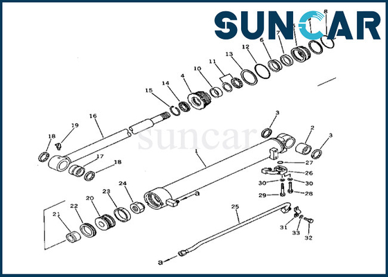 Phoque Kit For PC60U-3 de cylindre de bras du kit 201-63-33300 2016333300 KOMATSU de rechange de cylindre de bras
