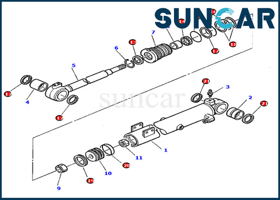 PC45-1 excavatrice Komatsu 878000415 kits de Kit Wear Resistance Hydraulic Replacement de joint de cylindre de boom