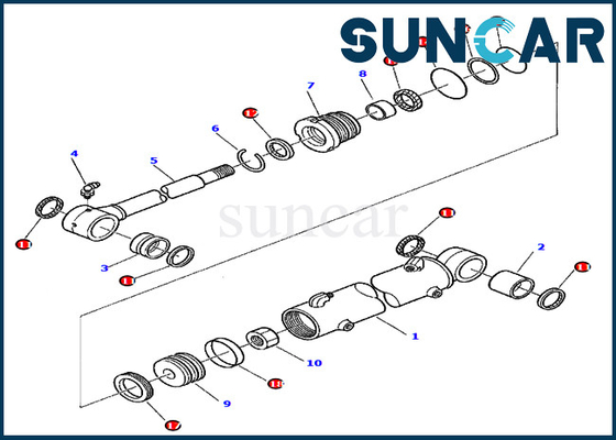 Les ajustements KOMATSU PC45R-8 PC45-1 de kits de service de cylindre du kit 878000417 de joint d'oscillation de boom modèle l'équipement lourd