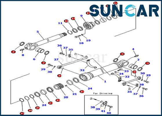 707-99-59760 7079959760 Kit de scellés de bouteille pour les pièces intérieures Komatsu PC450-8 PC450LC-8 PC490LC-10
