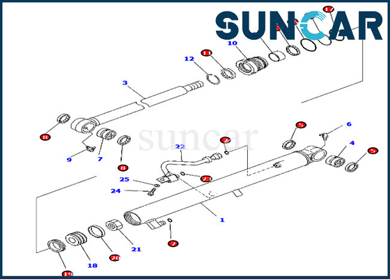 Kits de réparation de joint de bras de KOMATSU 707-98-15770 7079815770 PC45MR-3 excavatrice Cylinder Service Parts