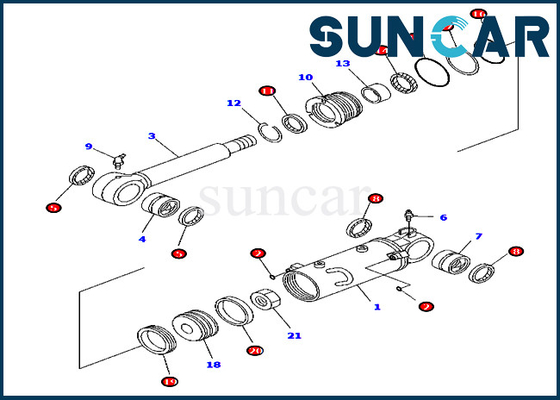 707-98-32570 équipement PC45MR-3 PC55MR-3 de modèles de Kit Service Kits For Komatsu de joint de cylindre de lame
