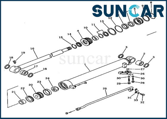 PC60U-3 KOMATSU 201-63-33300 cylindre de 2016333300 bras scellant Kit Hydraulic Replacement Seal Kits