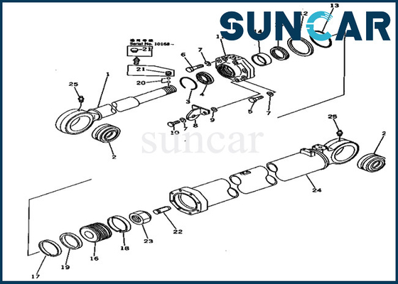 Kits de service de kit de joint de bras 209-63-66300 2096366300 cylindre hydraulique pour l'excavatrice Komatsu PC650-1