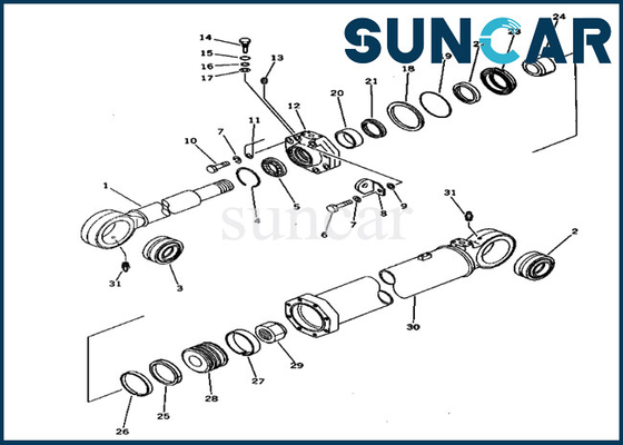 209-63-56101 kits de scellage de Kit Wear Resistance Komatsu PC650-1 de réparation de joint de cylindre de boom