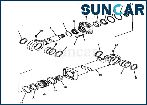209-63-96101 2096396101 kits de réparation inférieurs de Kit Fits For Model PC650-1 KOMATSU de service de cylindre de décharge