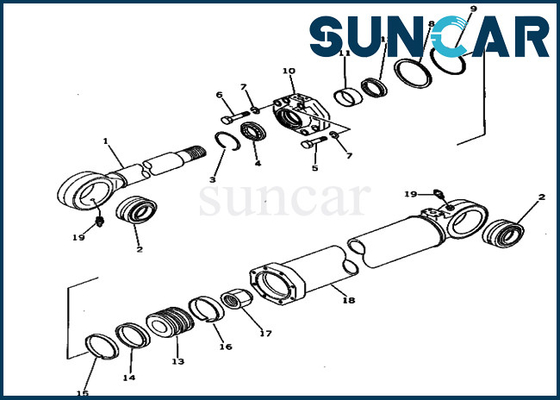 Kit 209-63-76500 de joint de seau de PC650-1 KOMATSU 2096376500 kits de scellage de rechange de cylindre