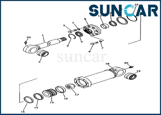 Les kits de service 209-63-86301 phoque Kit Fits For Machine PC650-1 KOMATSU de 2096386301 réparations compensent le cylindre