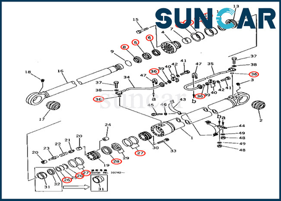 KOMATSU 707-99-68600 service Kit For Loader Model PC650-3 PC650-5 de cylindre de 7079968600 booms