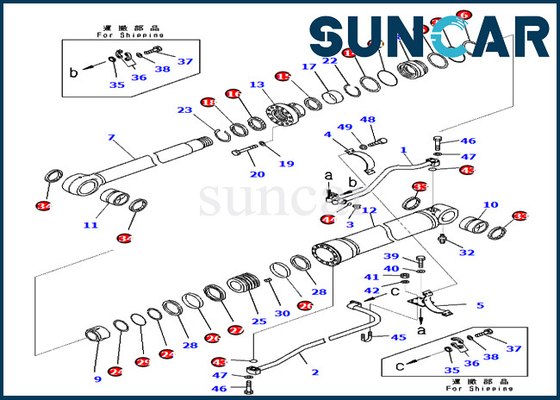 PC650LC-11 PC700LC-11 KOMATSU 721-98-01360 phoque Kit Service Kits de cylindre de 7219801360 booms