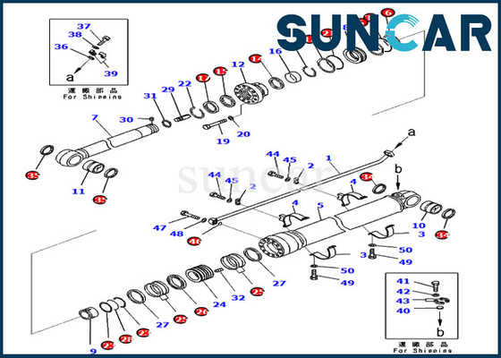 721-98-01370 le joint Kit Hydraulic Cylinder Repair Kit de bras pour KOMATSU PC650LC-11 PC700LC-11 modèle des pièces