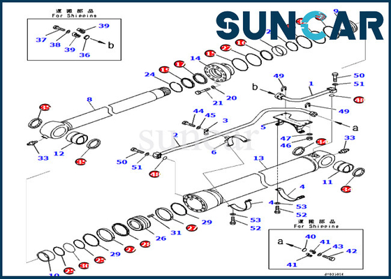 KOMATSU 721-98-02220 7219802220 kit de cachetage de seau de l'excavatrice PC700LC-11 PC700LC-11E0 de kits de service de cylindre