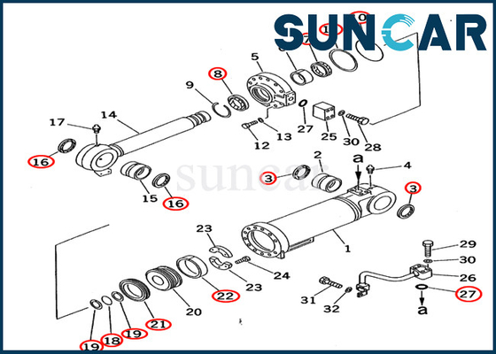 707-98-55500 kits de joint de cylindre de KOMATSU PC70-7 PC70-7E du kit 7079855500 de joint de réparation de boom