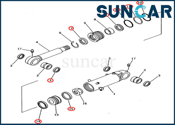 707-98-43130 7079843130 pièces d'entretien de Kit For Models PC60-7 PC70-7 PC70-7E de réparation de joint de cylindre de lame