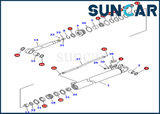 Kits de service 707-99-35350 cylindre de 7079935350 bras scellant l'équipement lourd de Kit For Komatsu PC70-8