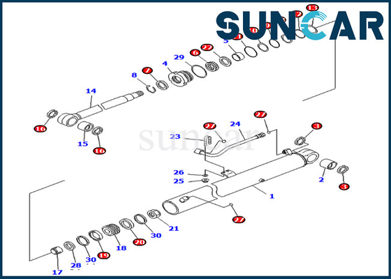 PC70-8 KOMATSU 707-99-36710 phoque Kit Replacement Kits de cylindre hydraulique de 7079936710 booms
