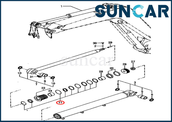 Service Kit For Komatsu Models PC70FR-1 de cylindre de bras des kits YM172187-72020 YM17218772020 de joint