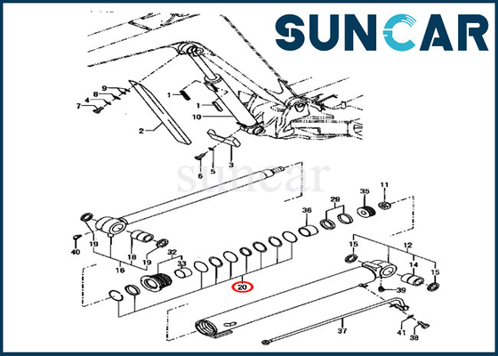 Pièces d'entretien des modèles PC70FR-1 du kit YM172187-72250 YM17218772250 KOMATSU de joint de réparation de cylindre de boom
