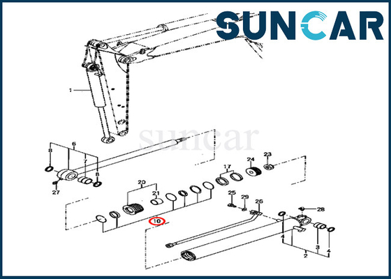 Réparation Kit Hydraulic Cylinder de joint de seau de l'excavatrice YM172187-72770 YM17218772770 de PC70FR-1 KOMATSU