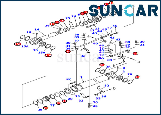 Kit de joint de cylindre de bras 707-99-78690 7079978690 pour l'équipement lourd de l'excavatrice PC750-6 de KOMATSU